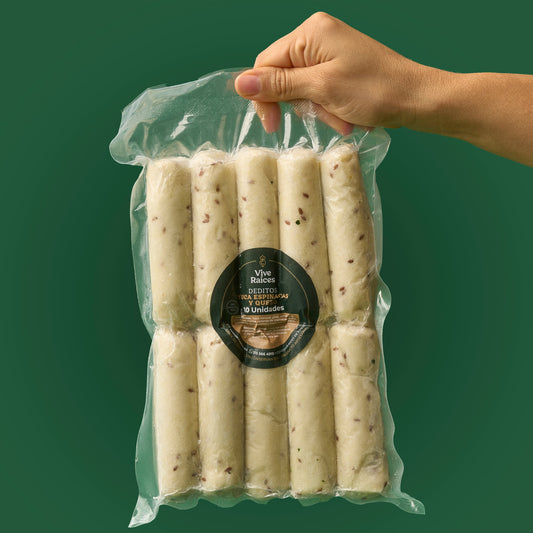 DEDITOS YUCA ESPINACAS Y QUESO