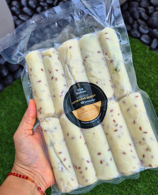 DEDITOS YUCA ESPINACAS Y QUESO