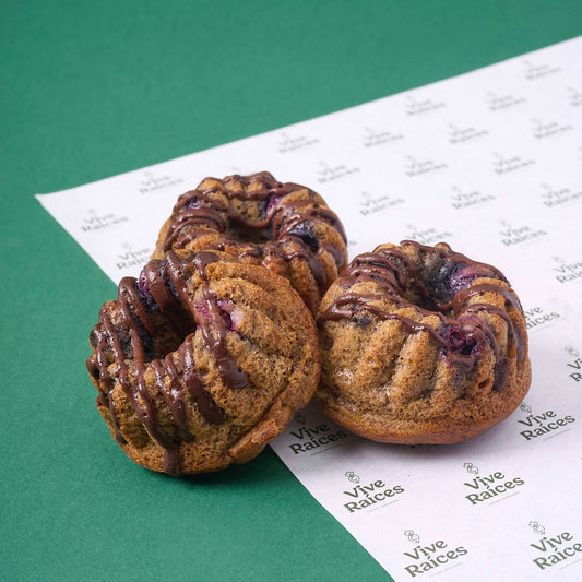 MINI DONAS DE ARÁNDANOS Y CHOCOLATE